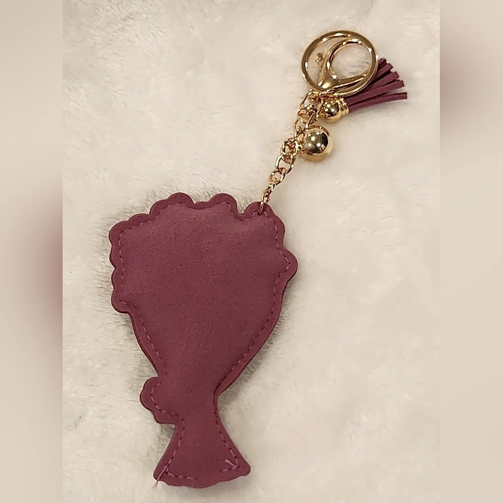 Elegant Floral Bouquet Keychain with Gold Accents Bag Charm